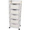 Red Lantern 46" Natural Fiber Chest Wheels-White Unit, 5 Drawer