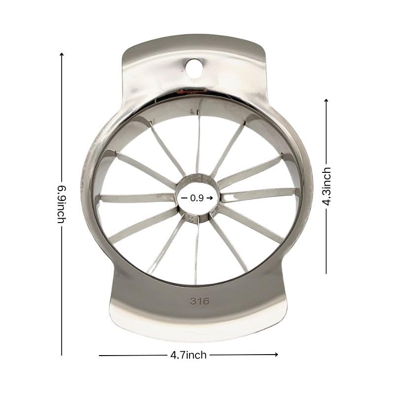 6.9 Inch Stainless Steel Large Apple Slicer,12 Slice Heavy Duty