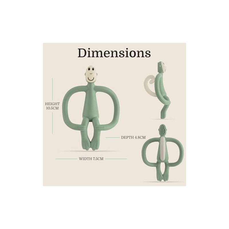 Matchstick Monkey Juguete Mordedera, Menta, Paquete De 1 Count