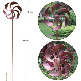 360 Degree Swivel Metal Wind Spinner Single Blade Willow Leaves Classic Outdoor Decor for Garden Patio Lawn Yard 48x10 Inches