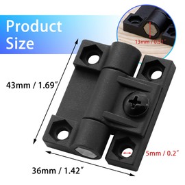Bonsicoky 2 Pcs Adjustable Torque Position Control Hinges, E6-10-301-20 Door Hinge Black Gate Hinges Adjustable Cabinet Hinge with Screws