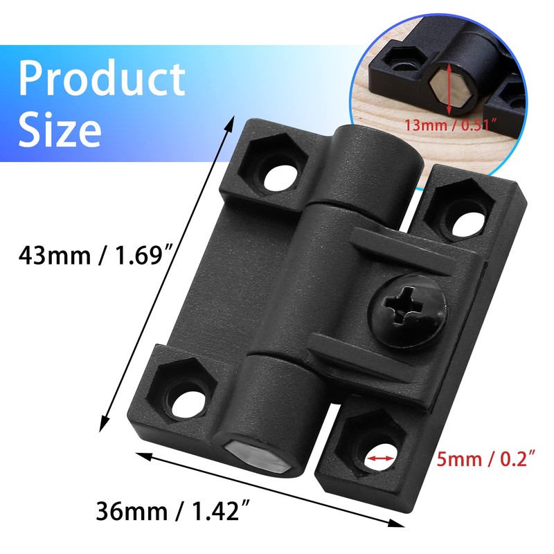 Bonsicoky 2 Pcs Adjustable Torque Position Control Hinges, E6-10-301-20 Door