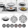 Lechoo Melamine Dinnerware Sets 12pcs Rustic Farmhouse Dinner Dishes Set