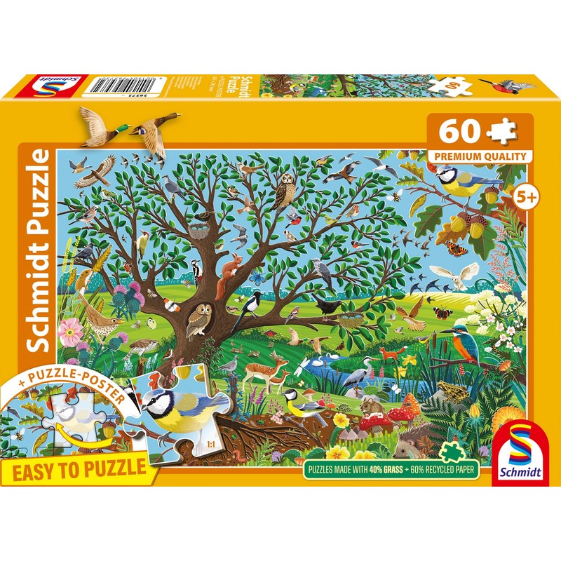 Schmidt Spiele 56573 animali in giardino, 60 pezzi puzzle per