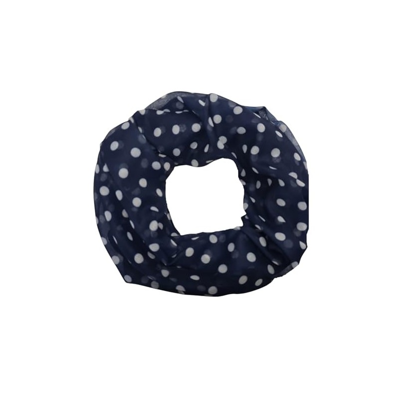 zarolo Women's Loop Tube Scarf Thin Neckerchief Polka Dot Round