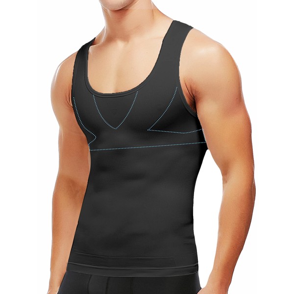 MISS MOLY Compression Shirts for Men Slimming Shirt Body Shaper