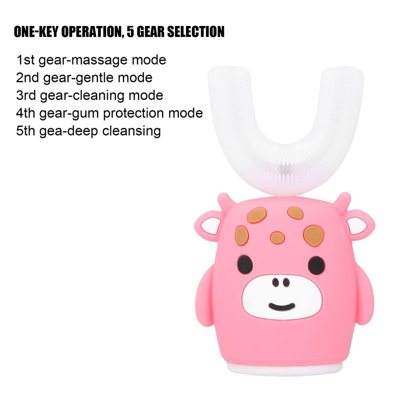 Smart UShaped Children's Toothbrush Teeth Cleaning Cartoon Electric Toothbrush for