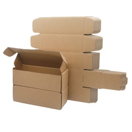 STRBOXONG Brown Cardboard Shipping Boxes (Pack of 10), 15.5x5x5cm, Eco-friendly, Recyclable, Ideal for Small Items, Posting, Storing or Gift