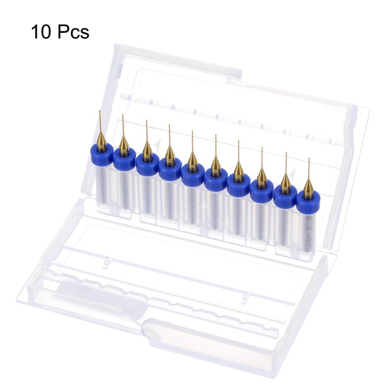 sourcing map 10pcs PCB Drill Bits 1/8" Shank 0.5mm Titanium