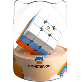 Monster GO Magic Cube Original 3 x 3, Trainer Cube 3 x 3 Cube, Magic Cube in 3 Colours, Ideal Puzzle Game for Children and Beginners