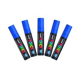 uni-ball Posca PC-17K Extra Broad Chisel Tip Marker - Blue, Pack of 5