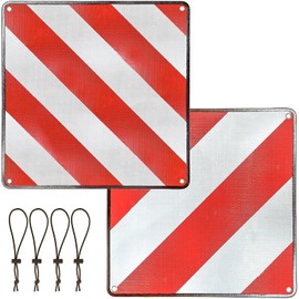 KEELYY Warning Sign Spain Italy Portugal 50 x 50 cm Aluminium Reflective Warning Sign with 4 Tensioners Reflective Warning Sign Red White for Rear Carrier and Bicycle Carrier