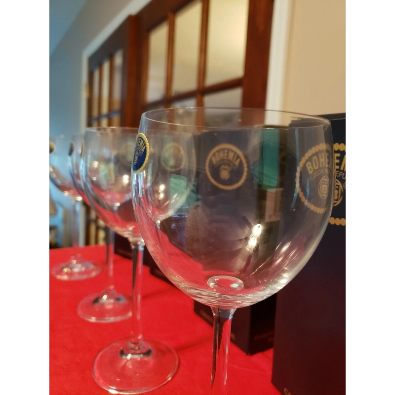 Bohemia 4 ~ Vintage Bohemia Long Stemmed Crystal Calice Vino