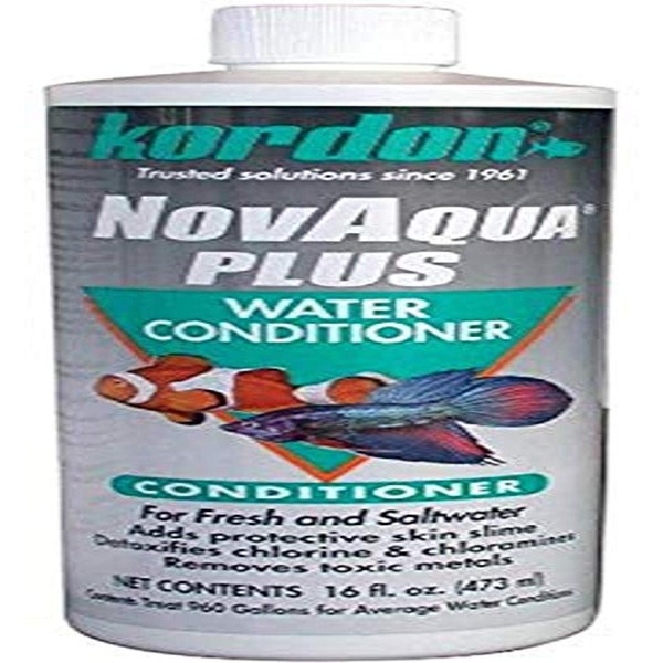 Kordon #33156 Novaqua Plus- Water Conditioner for Aquarium, 16-Ounce, Black