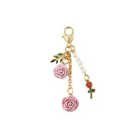 Fuqimanman2020 Rose Keychain Flower Charm Keychain with Chain Tassel Colorful Rose Pendant Keyring for Women Girls Purse Handbag Decor(Lilac purple)