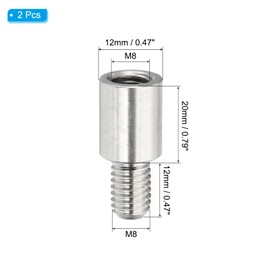 PATIKIL 2 Pcs M8x50+12mm Stainless Steel Standoff Extension Posts Screws,Metric Male Female Thread Adapters Spacer for PCB,Quadcopter Drone,Computer & Circuit Board Assortment Kit