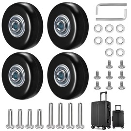 Pack of 4 Suitcase Wheels Replacement Wheels 50 x 18 mm Suitcase Wheels Replacement Rubber Replacement Wheels Suitcase Replacement Wheels for Suitcase, Luggage Suitcase Replacement Wheels