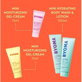 Byoma Set de Cuidado Estelar para Piel y Cuerpo. Exclusive Set: 30ml Jelly Cleanser, 15ml Gel Cream, 100ml Hydrating Body Wash & 100ml Hydrating Body 