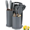 Kitchen Cooking Utensils and Knife Set with Holder Block, 19
