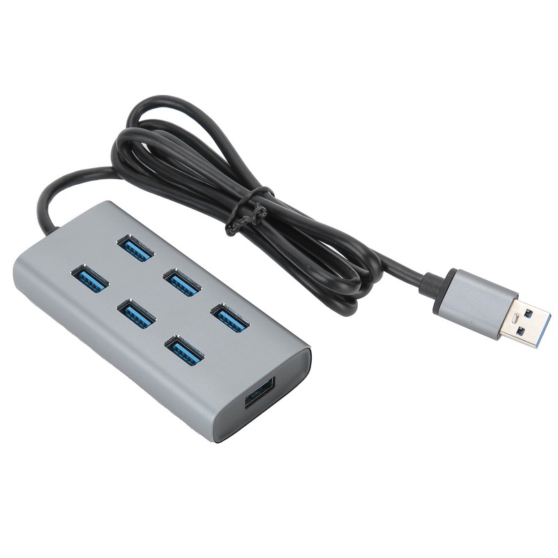 USB 3.0 Hub 7 Ports 5gbps Adapter Portable Aluminium Alloy