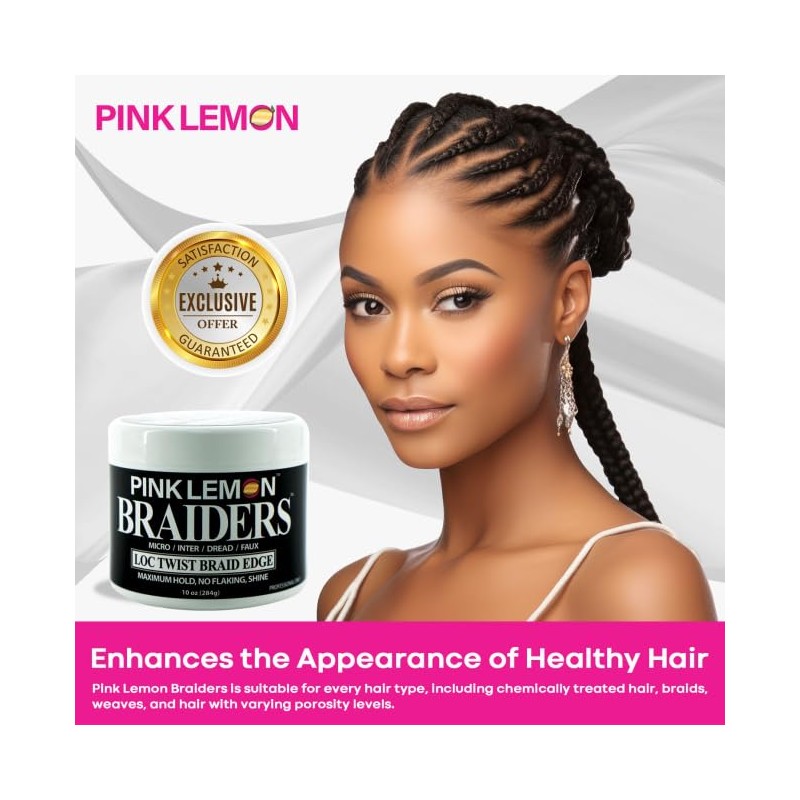 PINK LEMON Braiders - Maximum Hold, No Flaking, Long Lasting