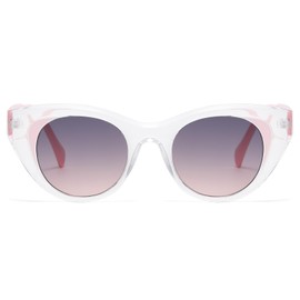 LJCZKA Retro Cat Eye Sunglasses for Women, Round Cat Eye Sunglasses Vintage Shades 90s Trendy Ladies UV400 Protection