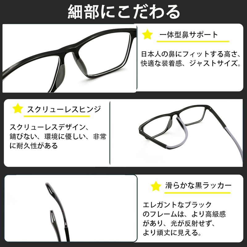 [JINSCOOP] 近視メガネ 近眼 超軽量 近視 マイナスレンズ スポーティなグレーの 眼鏡 近視 度有り