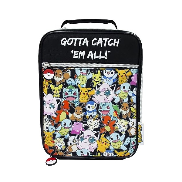 Pokemon Lunch Bag for Kids | Boys Girls Characters Gotta Catch Em All Food Container | Gamer Merchandise