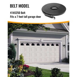7Ft Garage Drive Belt Replace 41A5250 Fit for Chamberlain Craftsman Liftmaster Sentex Whisper Belt Drive, for 7' Garage Door Opener Belt (236.8 inches)