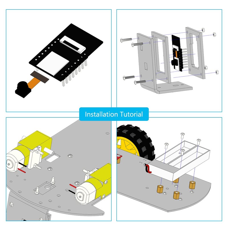 LAFVIN 2WD Smart Robot Car Kit ESP32 Camera Starter Kit