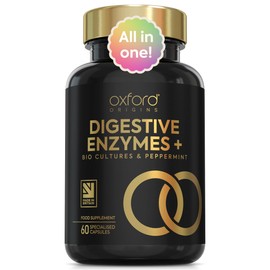 Award Winning 10-in-1 Digestive Enzyme Supplements | Made in The UK | Probiotics & Peppermint Oil for Gut Health, Bloating Relief and Belly Reduction | One Vegan Capsule per Meal | 60 Capsules