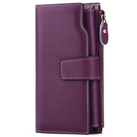 SENDEFN Ladies Purse,Large Capacity Genuine Leather Women's Wallet with Multiple Card Slots