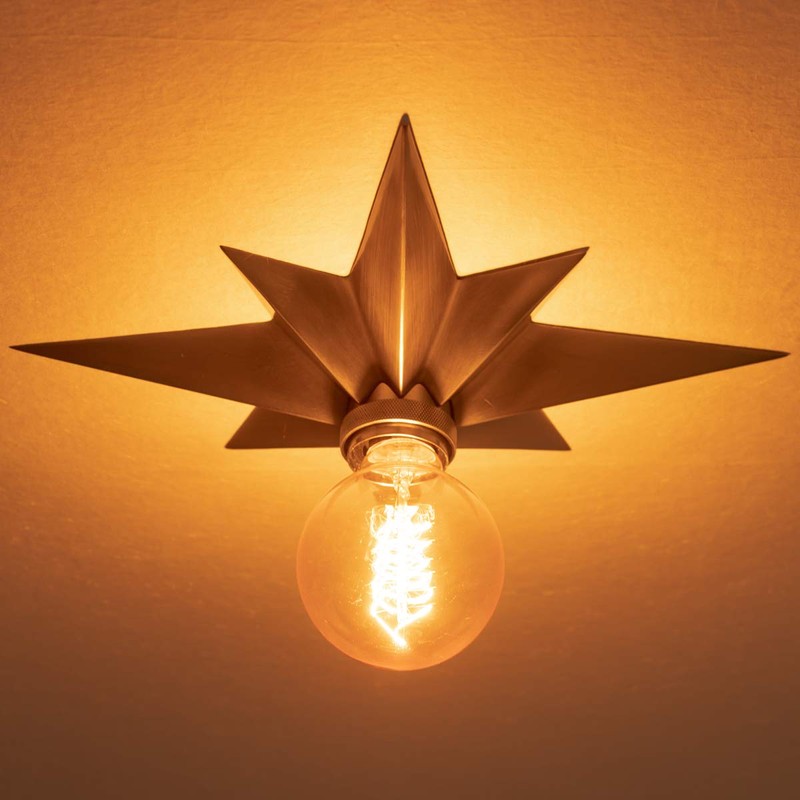 VILUXY Flush Mount Ceiling Light, Satin Nickel Star Light Fixtures