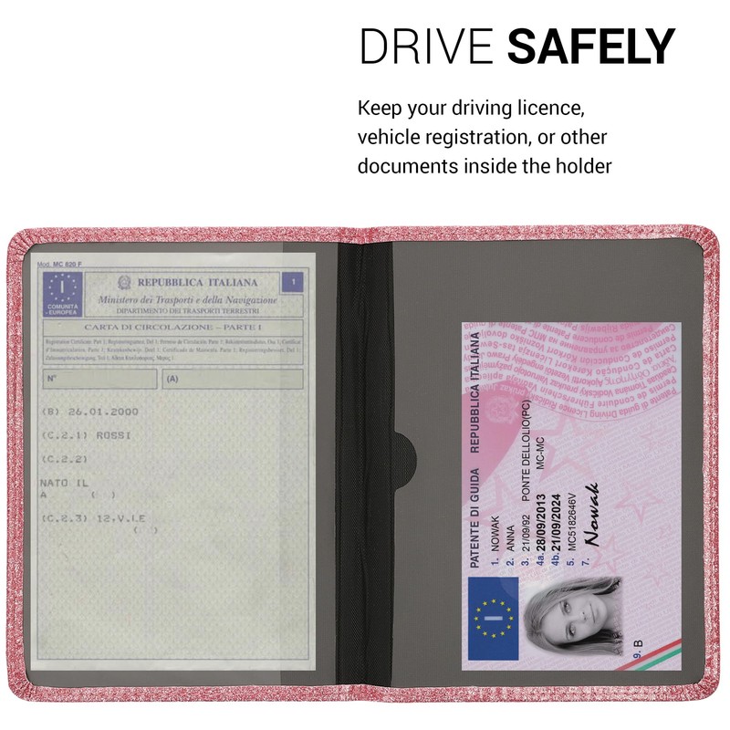 kwmobile Vehicle Registration Certificate Case with Card Slots – Faux