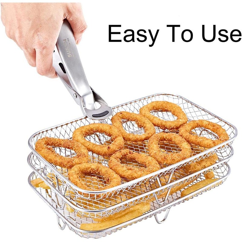 Dual Air Fryer Rack Compatible with Ninja Fryer Stand Multi