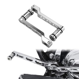 HDBUBALUS CNC Aluminum Heel Toe Shifter Gear Shift Pedal Lever Arms with Shifter Peg Fit for Harley Touring Softail Road Street Electra Glide Trike FLHT Chrome