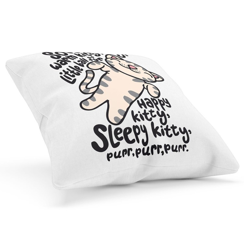 style3 Soft Kitty Kissen mit Füllung Baumwollbezug Penny, Farbe:Weiß