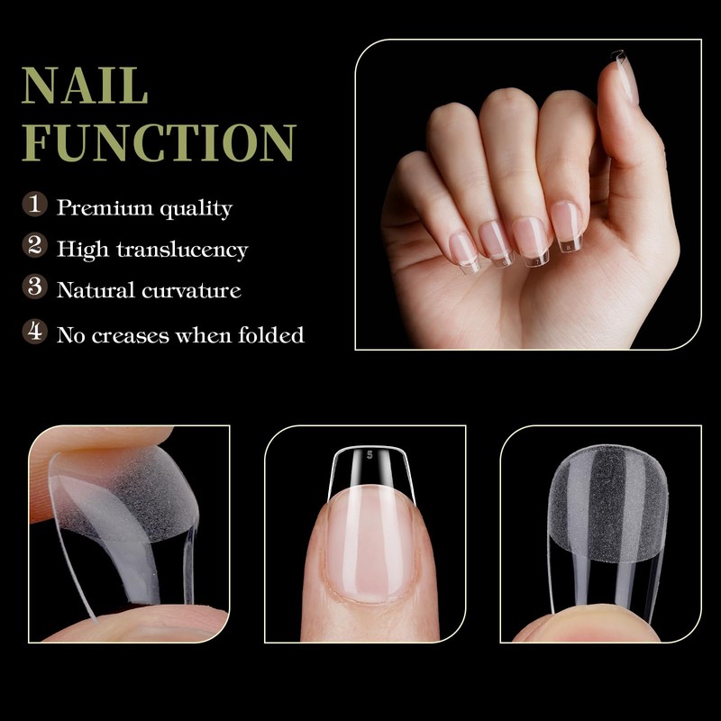 Venares Gel Nail Tips, Pack of 500 Nail Tips, Extra