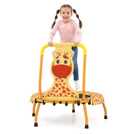 BABY JOY Toddler Trampoline, ASTM Certified Mini Kids Trampoline with Foam Padded Handle & Safety Padded Cover, Indoor No Gap Recreational Jumping Mat for 3+ Years Old Boys Girls