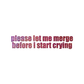 Please Let Me Merge Before I Start Crying Decal Vinyl Sticker Auto Car Truck Wall Laptop | Pink Holographic | 8" x 2.5"