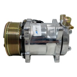 RYC New Universal AC Compressor and A/C Clutch E08S-N 12 V Replaces Sanden Style 508, 8-Groove 4711, 7492, 7890, 8103