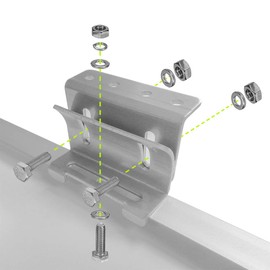 Newpowa Solar Panel Mounting Curved Z Bracket with Nuts and Bolts Supporting for RV, Boat, Wall, Off Grid Roof Installation A Set of 4 Sliver Aluminum(1 Set)