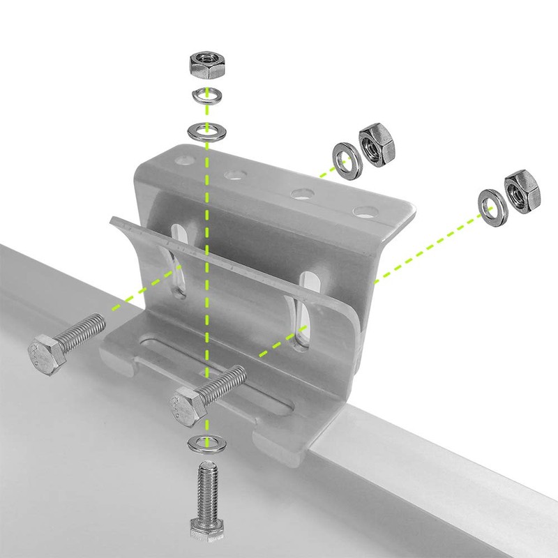 Newpowa Solar Panel Mounting Curved Z Bracket with Nuts and