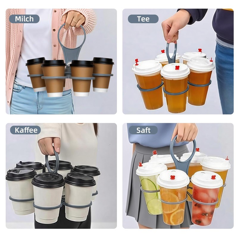 KLINNA Foldable 6 Cup Cup Holder with Handle - Heavy