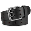F&L CLASSIC Leather Work Belt, Heavy Duty Double Prong Genuine