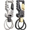 SJLAUX 2 Pcs Multi-tool Keychain, Zinc Metal Keyring with Bottle