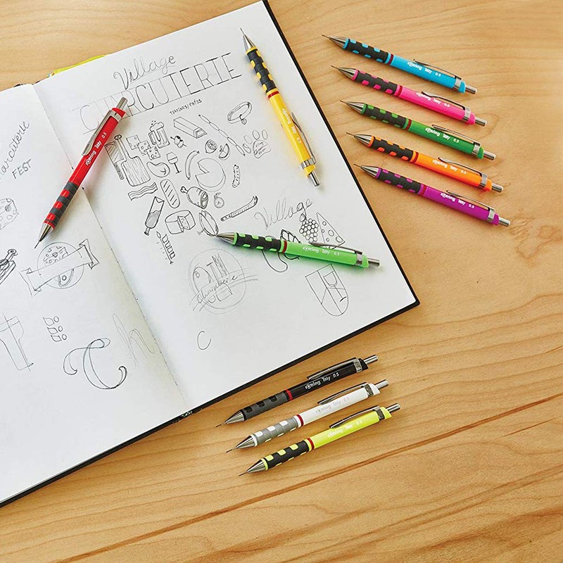 rOtring Tikky Colour-Coded Mechanical Pencils | 0.5 mm | Black