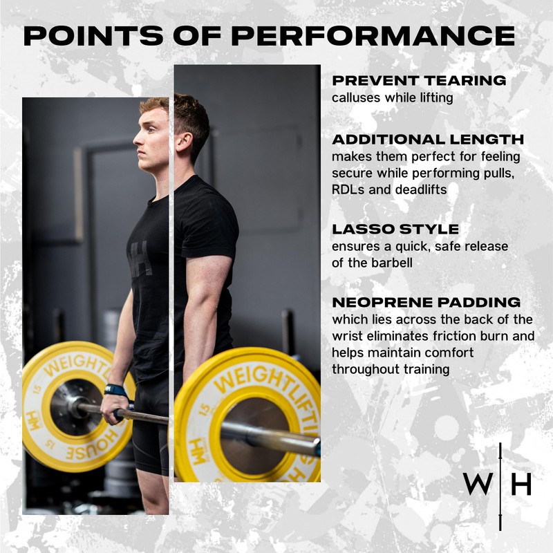 Weightlifting House Wrist Straps for Olympic Weight Lifting, Snatch, Pulls