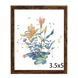 BESCRCL 3.5x5 Picture Frame, Photo Frame for Wall Mounting or Tabletop Display, Brown