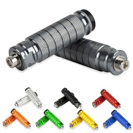 PSLER® Motorcycle M8 Standard Universal Tandem Step Front Pedals Non-Slip Foot Pegs Bike Step Bar Left and Right Set